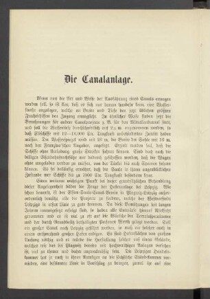 Die Kanalanlage.