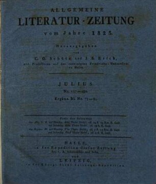 Allgemeine Literatur-Zeitung : ALZ ; auf das Jahr .... 1825, 3/4