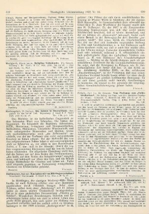 419 [Rezension] Weigert, Joseph, Religiöse Volkskunde. Ein Versuch