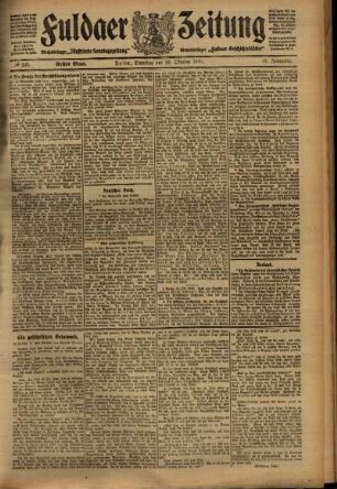 Erste Ausgabe vom Dienstag, den 25. Oktober 1910.