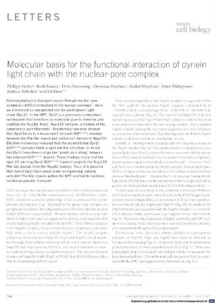 Molecular basis for the functional interaction of dynein light chain with the nuclear-pore complex