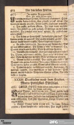 XXXIII. Danklieder nach dem Frieden.