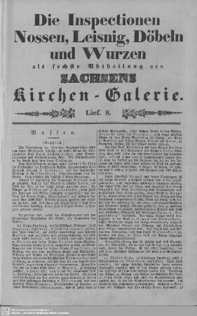 Nossen, Dittmannsdorf, Ziegra : 8. Lieferung