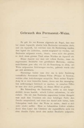 Gebrauch des Permanent-Weiss.