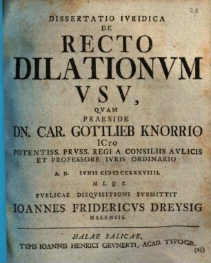 Diss. iur. de recto dilationum usu