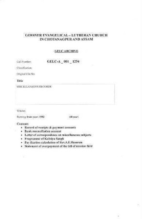 MISCELLANEOUS RECORDS