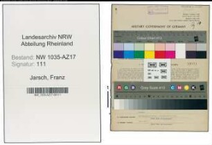 Entnazifizierung Franz Jarsch , geb. 28.05.1889 (Revisor)