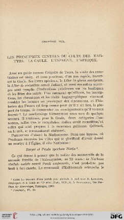 Chapitre VIII: Les principaux centres du culte des martyrs. La Gaule. L'Espagne. L'Afrique