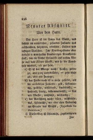 Neunter Abschnitt. Von dem Harn