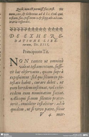 De Exheredatione Liberorum Testamento, Tit. XIII.