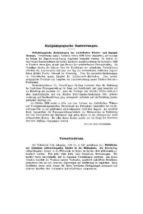 Heilpädagogische Bestrebungen