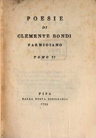 Poesie Di Clemente Bondi Parmigiano. 2