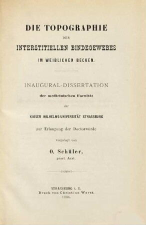 Die Topographie des interstitiellen Bindegewebes im weiblichen Becken