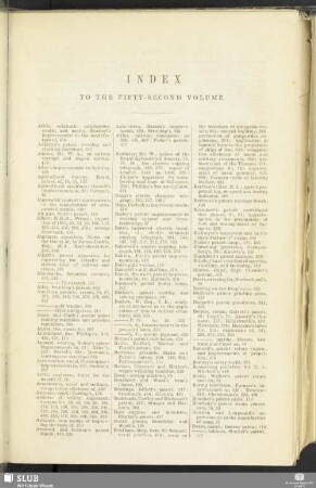 Index to the fifty-second volume
