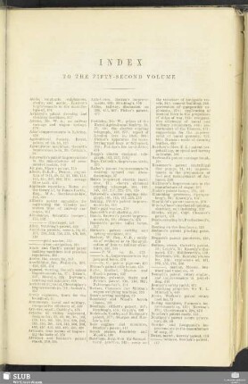 Index to the fifty-second volume