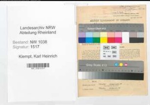 Entnazifizierung Karl Heinrich Klempt , geb. 14.02.1909 (Lehrer)