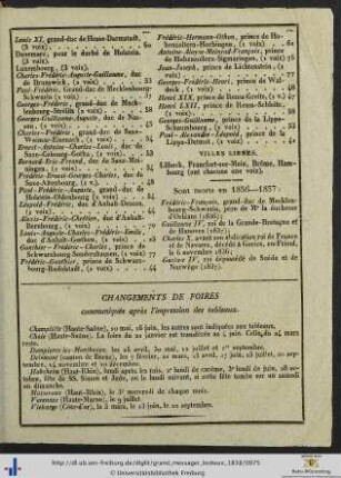 Changements de foires.
