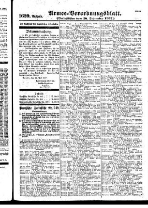 1629. Ausgabe. Dienstag, 18. September 1917