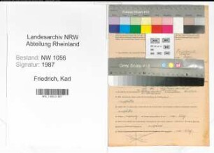 Entnazifizierung Karl Friedrich , geb. 22.10.1911 (Buchhalter)
