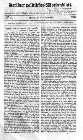 No 47, 21. November 1835