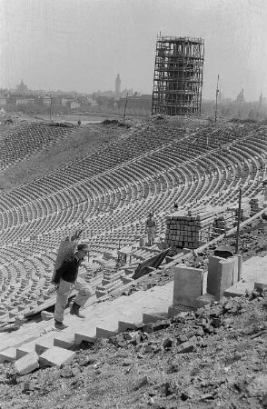 Bau des Sportforums / Zentralstadions Leipzig