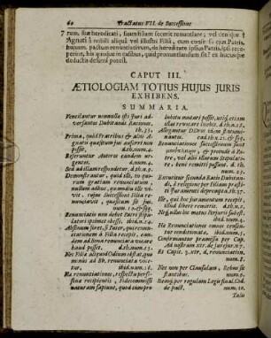 Caput III. Ætiologiam Totius Hujus Juris Exhibens.