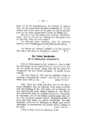 Zur freien Aussprache