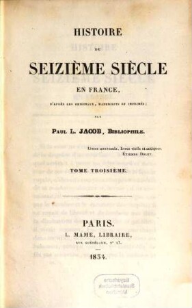 Histoire du seizième siècle en France. 3