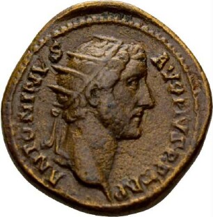 Dupondius des Antoninus Pius mit Darstellung der Salus