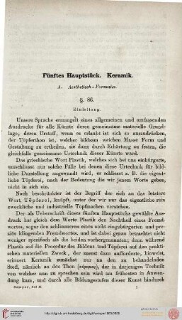 Fünftes Hauptstück. Keramik. Ästhetisch-Formales