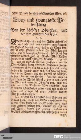 Zwey- und zwanzigste Betrachtung.