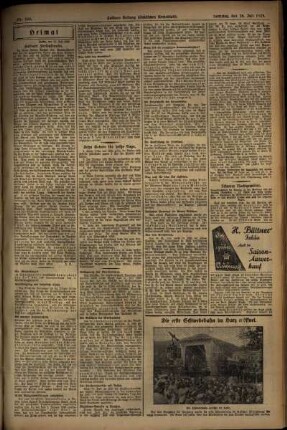 Zweite Ausgabe vom Samstag, den 20. Juli 1929.