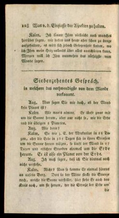 Siebenzehentes Gespräch, in welchem das nothwendigste von dem Monde vorkommt