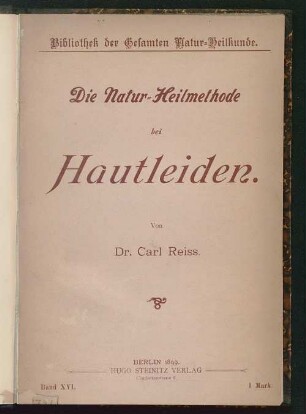 Die Naturheilmethode bei Hautleiden