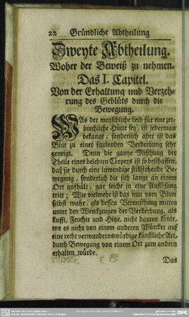 Zweyte Abtheilung. Woher der Beweiß zu nehmen