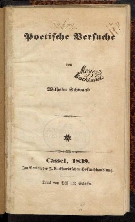 Poetische Versuche