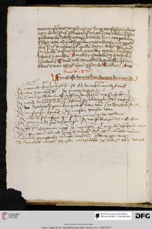 Nachtrag (Anfang 16. Jh.): Bücherverzeichnis