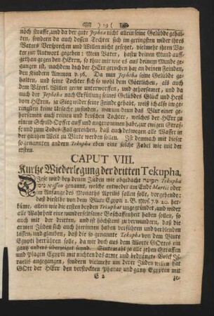 Caput VIII. Kurtze Wiederlegung der dritten Tekupha
