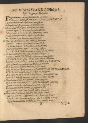 IV. Christianus Müller/ Elsterbergensis Variscus.