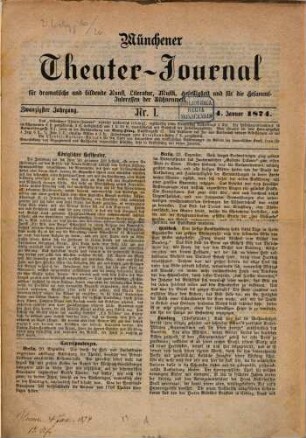 Münchner Theater-Journal. 20. 1874
