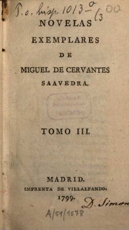 Novelas Exemplares De Miguel De Cervantes Saavedra. 3