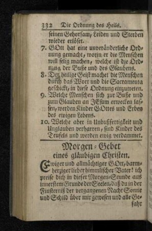Morgen-Gebet eines gläubigen Christen.