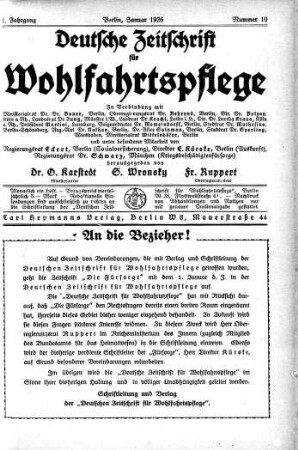An die Bezieher