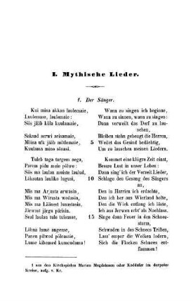 I. Mythische Lieder.