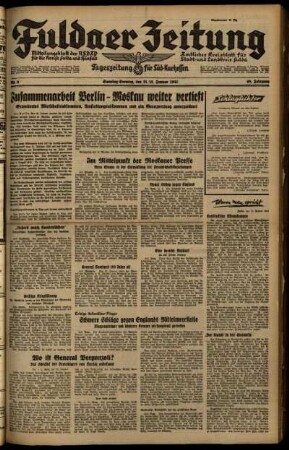 Ausgabe vom Sonntag, den 12. Januar 1941.