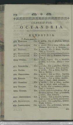 Classis VIII. Octandria