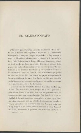 El cinematógrafo