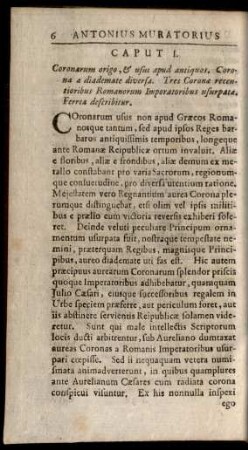 Caput I. Coronarum origo, & usus apud antiquos ...