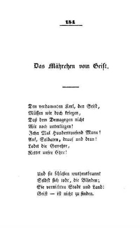 Das Mährchen vom Geist