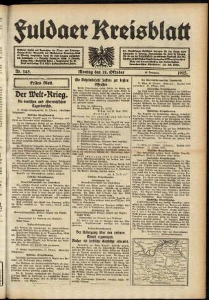 Erste Ausgabe vom Montag, den 18. Oktober 1915.